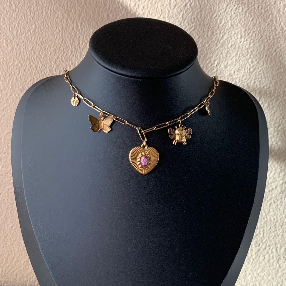 Paperclip Necklace with charms